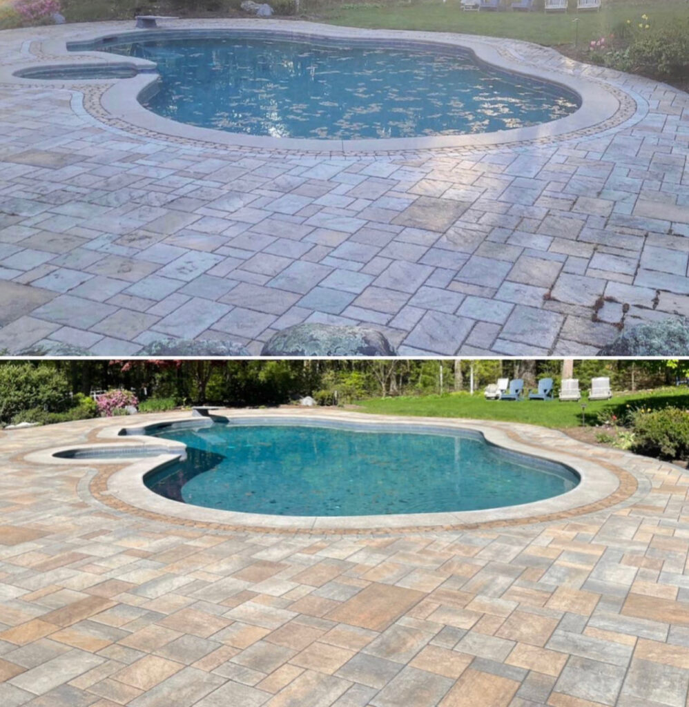 pool deck paver cleaning